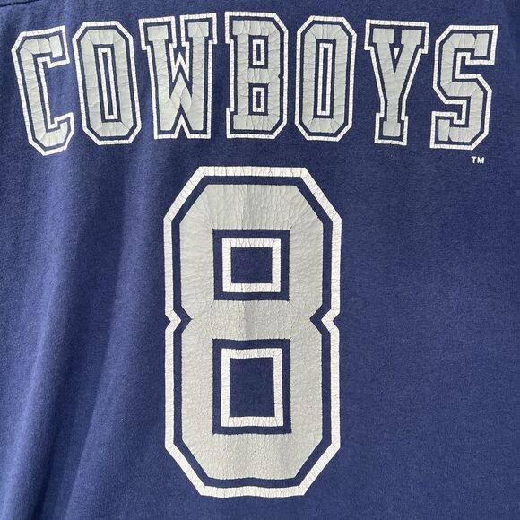 90's Dallas Cowboys 8 XL* Wilson COTTON Football Jersey Crackling - Picture 5 of 15